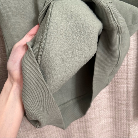 Alphalete Fleece Hoodie Sage Green Sz Small Athletic Gym Wear Cozy Hooded Jacket - Picture 3 of 3